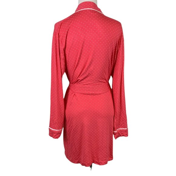 KATE SPADE Women's Size Extra Small Polka Dotted Stretchy Super Soft Robe - Picture 4 of 6